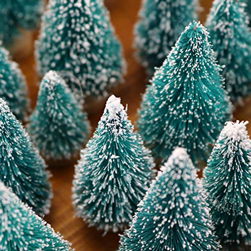 12 PCS Miniature Snow Frost Artificial Pine Trees