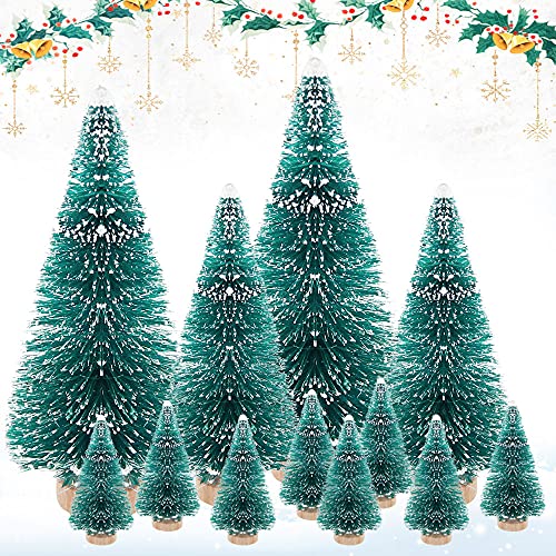 28PCS Miniature Christmas Tree Bottle Brush Trees Tabletop Decoration
