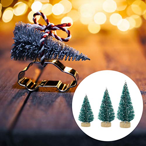 12 PCS Miniature Snow Frost Artificial Pine Trees