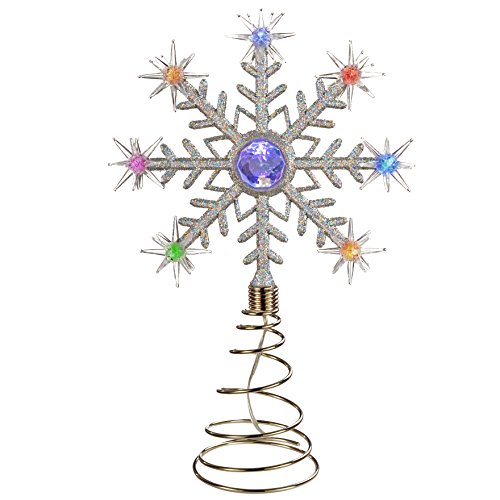 Santa Tree Topper Decoration with Colour Changing Lights