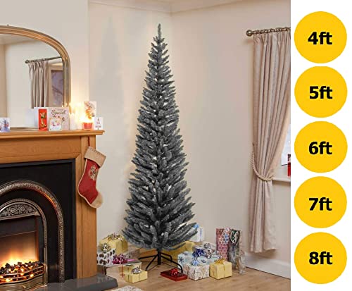 Grey Pine Pencil Slim Artificial Christmas Tree 4ft