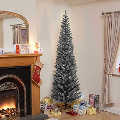 Grey Pine Pencil Slim Artificial Christmas Tree 4ft