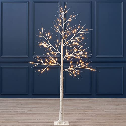 6ft Pre Lit Outdoor Birch Tree with Warm White LEDs