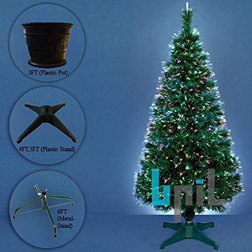 6ft Green Christmas Xmas Tree with Colorful Fiber Optics