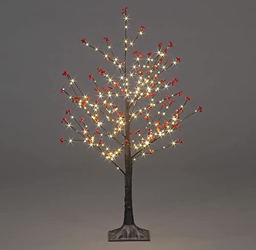 Abaseen Pre-Lit Brown 6FT Twig Tree, Artificial Christmas Tree with 96 Warm White LEDs, Decoration for Wedding, Holiday, Halloween (Pre-Lit Brown Twig Tree, 6 FT)