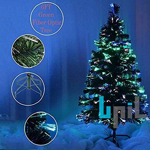 6ft Green Christmas Xmas Tree with Colorful Fiber Optics