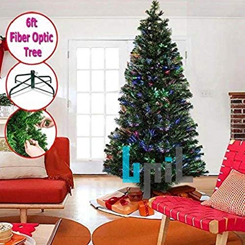 6ft Green Christmas Xmas Tree with Colorful Fiber Optics