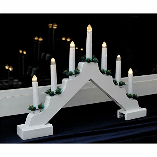 Pre-Lit Wooden Candle Bridge Christmas Tree Decoration