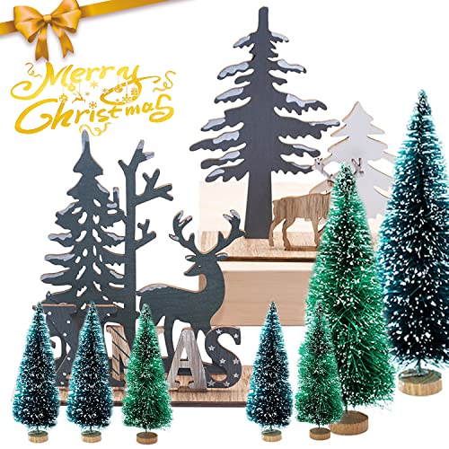 32 Pcs Miniature Christmas Tree Winter Ornaments