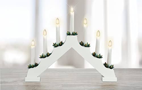 Pre-Lit Wooden Candle Bridge Christmas Tree Decoration