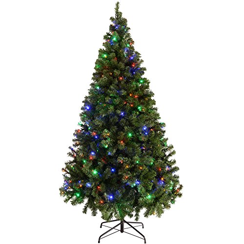 7ft Pre-Lit Spruce Christmas Tree with 300 LED Lights