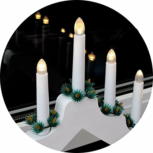 Pre-Lit Wooden Candle Bridge Christmas Tree Decoration