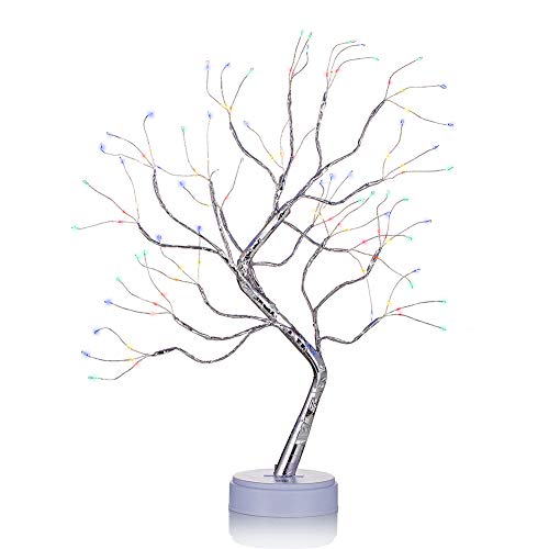 Multicolor LED Birch Tree: 1.6 Ft Christmas Decoration