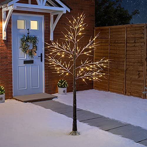 6ft Snowy Twig Tree With Lights, Birch Pre-Lit