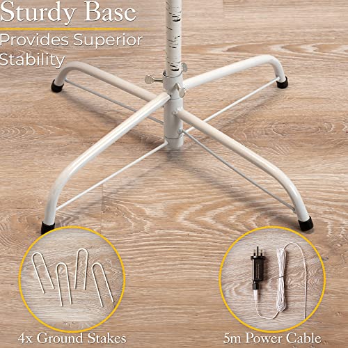 7ft White Twig Tree With Lights - Outdoor & Indoor Christmas Tree