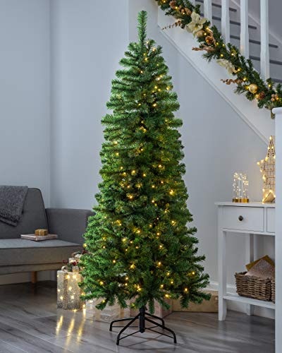 Slim 6 ft Christmas Tree with 200 White LED Lights