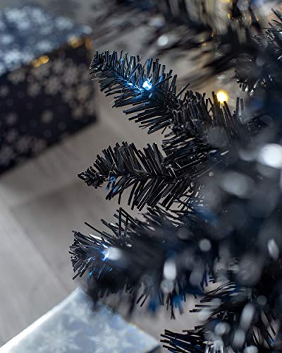 Slim Black Christmas Tree with 200 White LED Lights