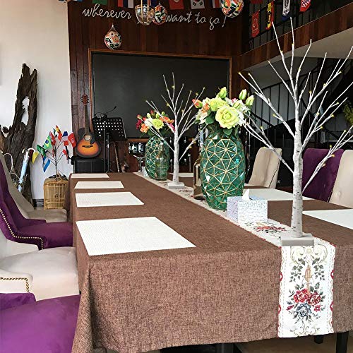 2 Small Birch Twig Tree Lights with 24 Warm White LEDs for Xmas