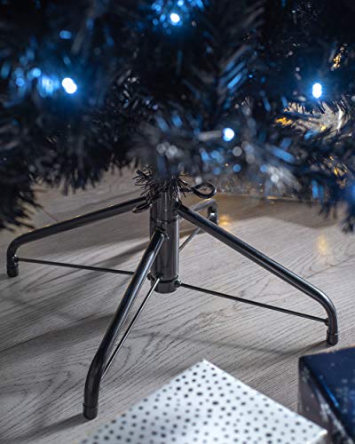 Slim Black Christmas Tree with 200 White LED Lights