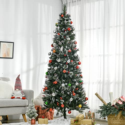 7ft Snow Dipped Slim Pencil Xmas Tree