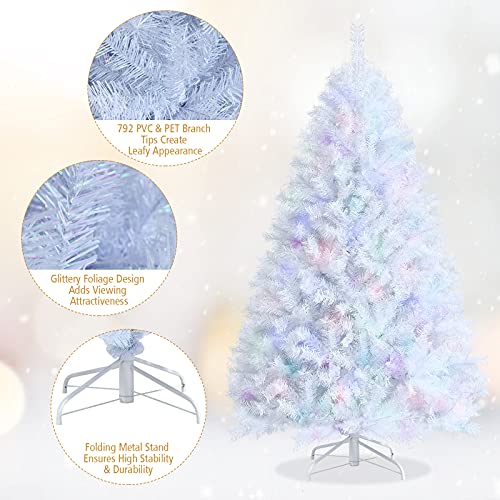 Gymax White Artificial Christmas Tree - 6FT