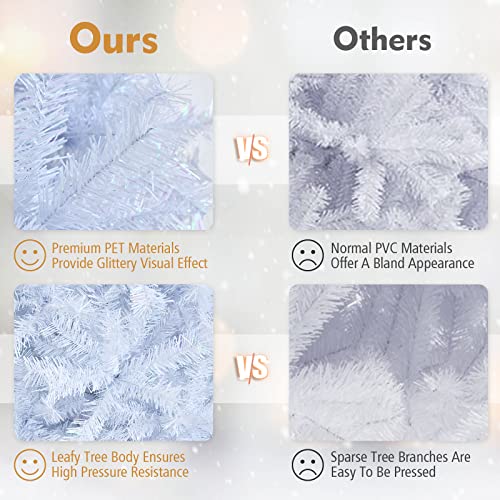 Gymax White Artificial Christmas Tree - 6FT