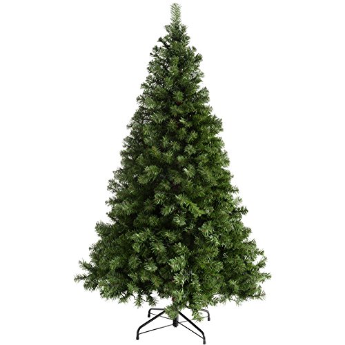 WeRChristmas Pre-Lit Spruce Multi-Function Christmas Tree with 200 LED Lights, 6 feet/1.8 m - Green
