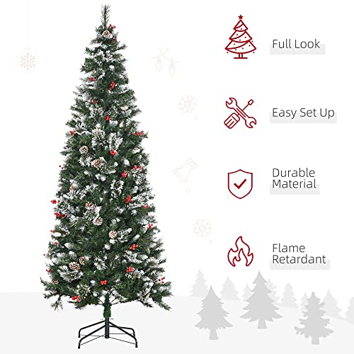 7ft Snow Dipped Slim Pencil Xmas Tree