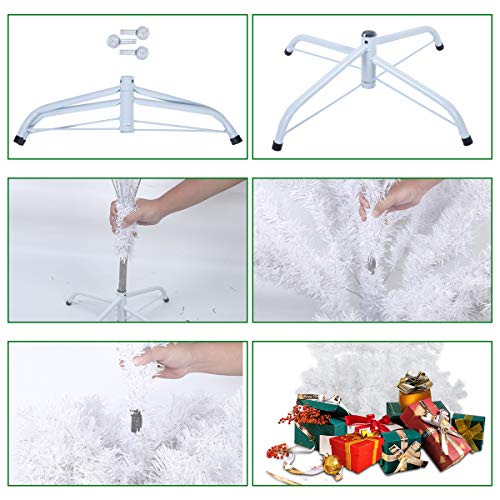 White Christmas Tree with Lights - 5ft/6ft/7ft Sizes