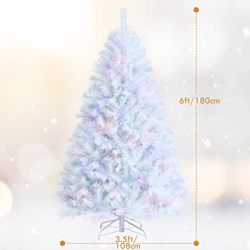 Gymax White Artificial Christmas Tree - 6FT