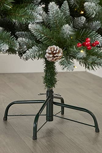 7ft Snow Flocked Evergreen Christmas Tree with Red Berries