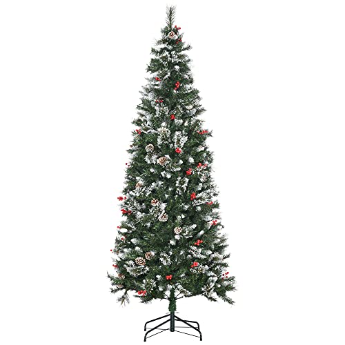 7 Ft Snow Dipped Pencil Christmas Tree with Realistic Details