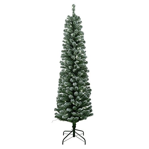 6ft Snow Tipped Pencil Christmas Tree - Green