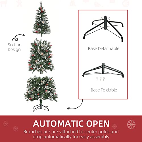 7ft Snow Dipped Slim Pencil Xmas Tree