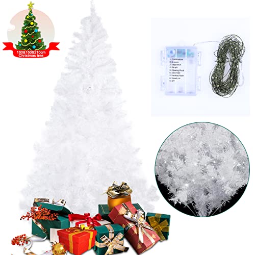 White Christmas Tree with Lights - 5ft/6ft/7ft Sizes