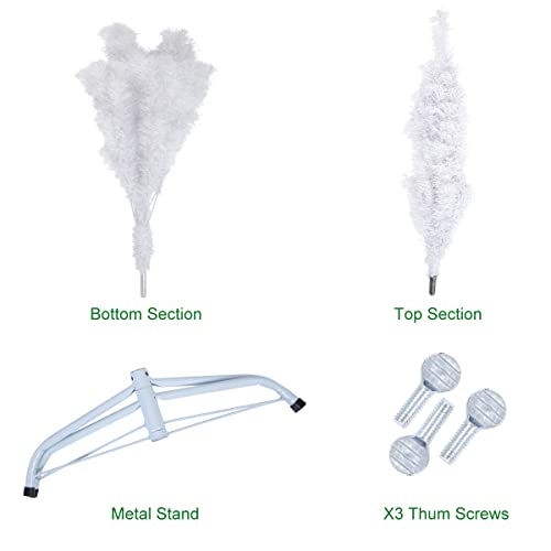 White Christmas Tree with Lights - 5ft/6ft/7ft Sizes