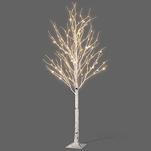 5FT Birch Twig Tree with 120 Warm White LED Lights