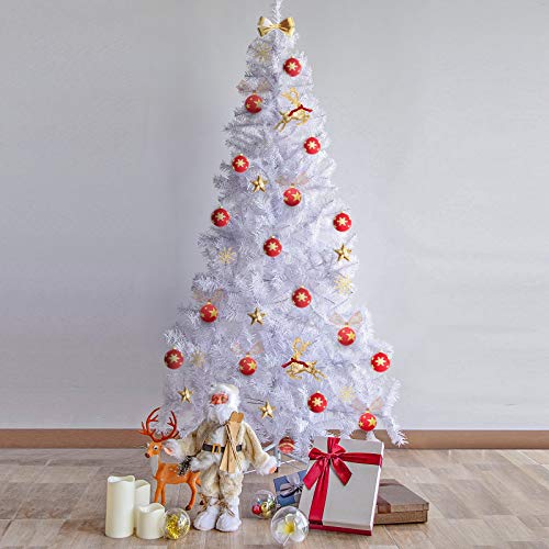White Christmas Tree with Lights - 5ft/6ft/7ft Sizes