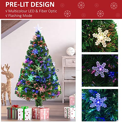 4FT Green Fibre Optic Christmas Tree with LED Lights