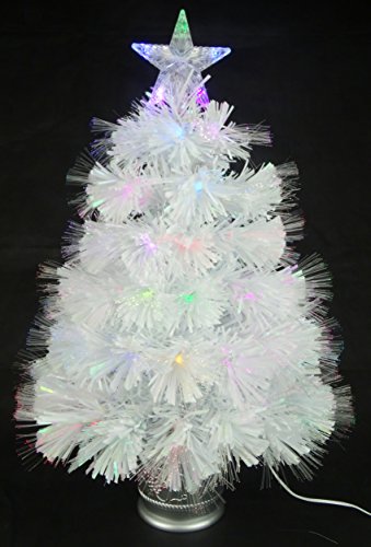 2ft White Iridescent Fiber Optic Christmas Tree