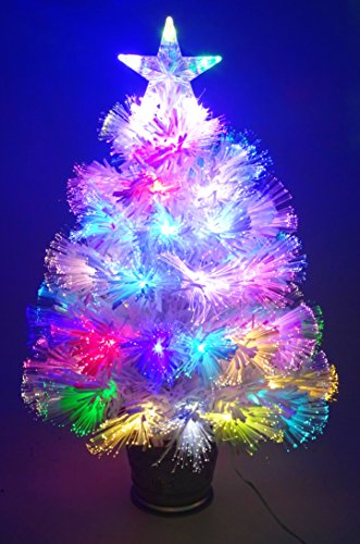 2ft White Iridescent Fiber Optic Christmas Tree