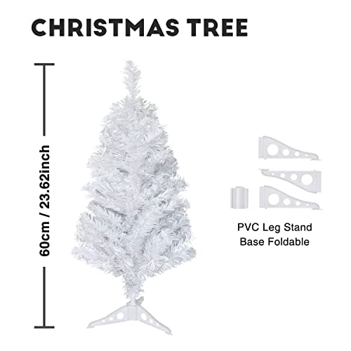 Festive 2ft Christmas Tree - White Artificial Xmas Decoration