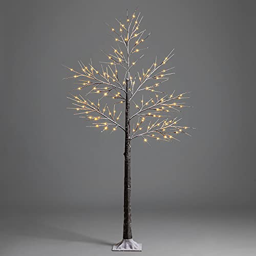 6ft Snowy Twig Tree With Lights, Birch Pre-Lit