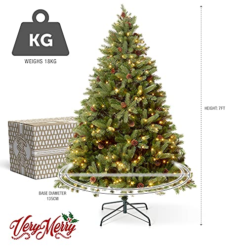 VeryMerry 7FT 'Ascot' Pre-Lit Christmas Tree: Festive Illumination