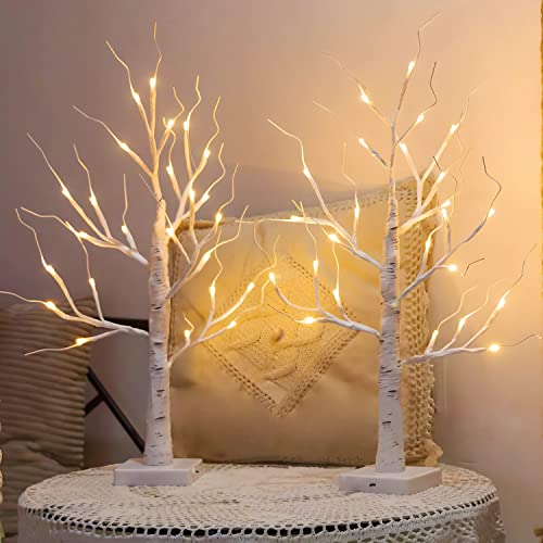 2FT Lighted Birch Tree - Festive Christmas Decor