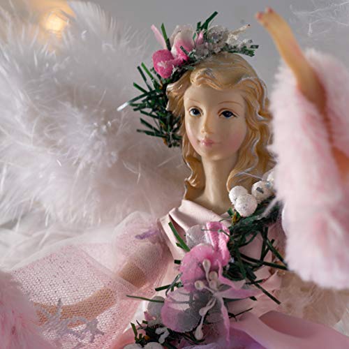 Pink Pre-Lit Angel Tree Topper, 43cm