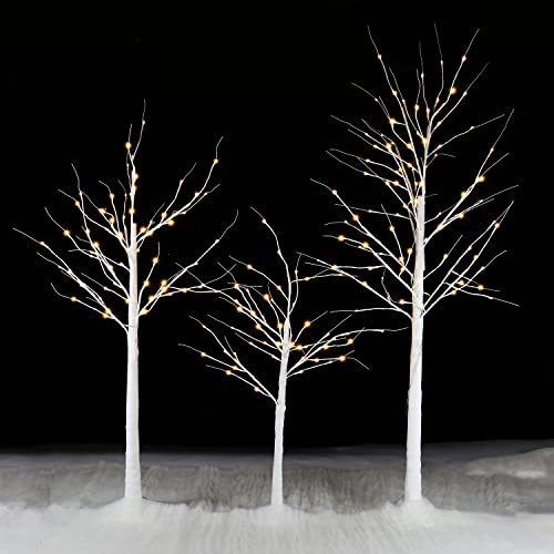 5FT Birch Tree with 64 Warm White LEDs