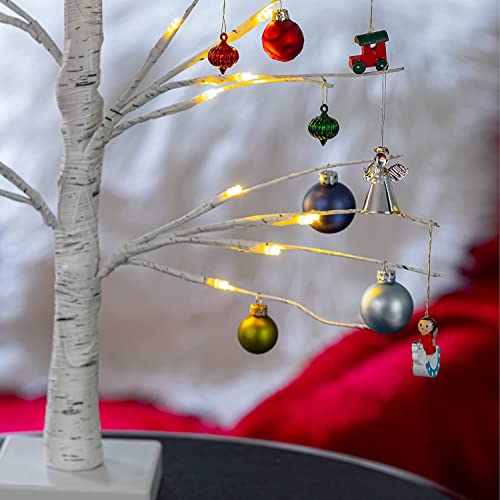 Tabletop Birch Christmas Tree - Warm White LED Lights