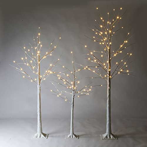 White Birch Tree with 64 Warm LEDs for Christmas