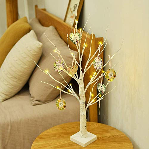 32LED Pre-lit Birch Christmas Tree with Easter Decor